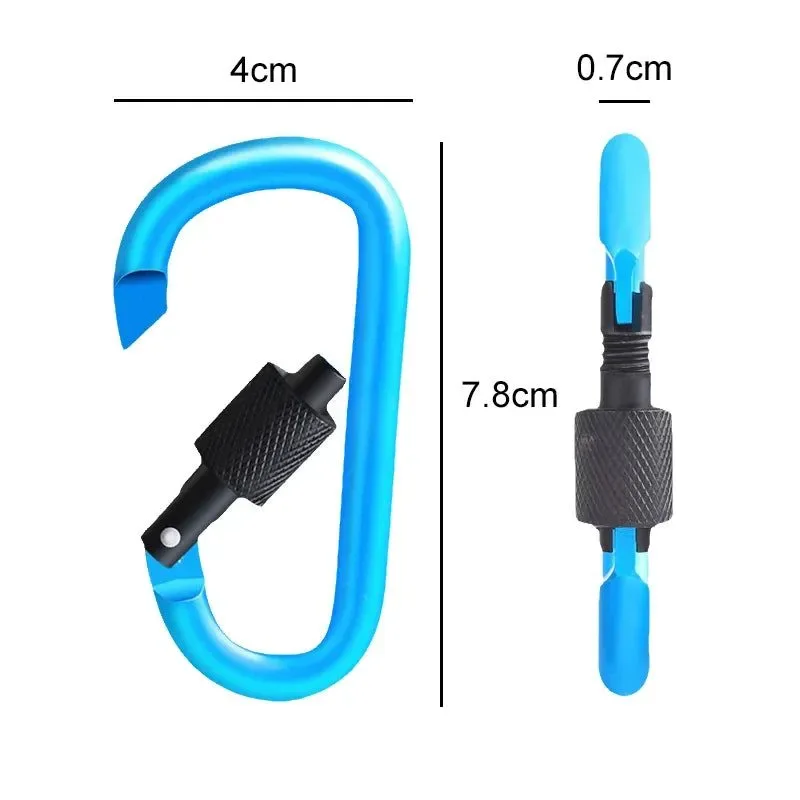 Breathable Carabiner Clips with Screw Gate 4Pcs Carabiners Hiking Clips with 7mm Diameter Aluminum Rod EDC Outdoor Camping Equipment Hook SPECIFICATIONS Effective