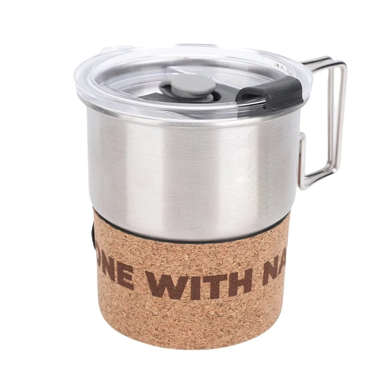 Comfortable 300ml Insulated Stainless Steel Camping Mug with Foldable Handle Classic