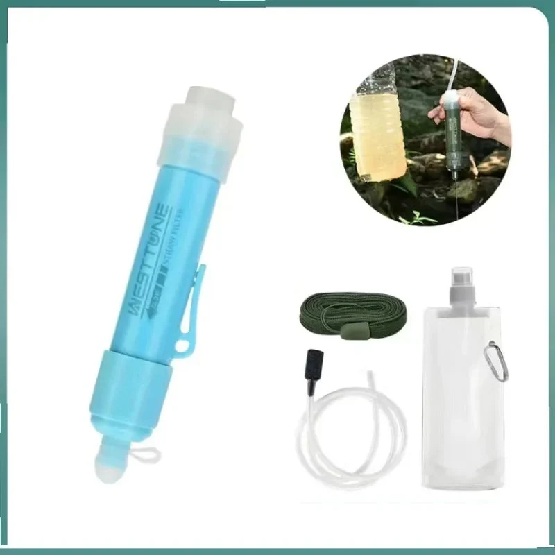 Pure Portable Water Filter for Camping Hiking – 0.01 Micron Backpacking Water Purifier with Squeeze Bag Unique