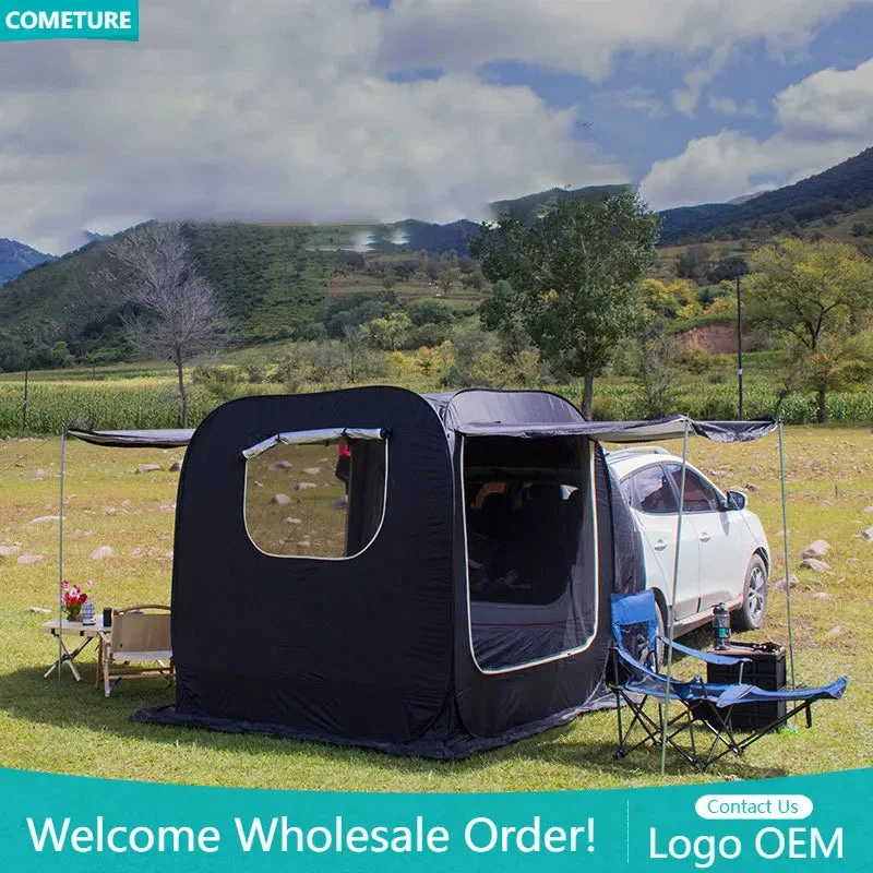 Enhanced SUV Car Rear Tent – Waterproof Trunk Camping Tent with Awning for Family Outdoor Travel 5–8 Person Fast