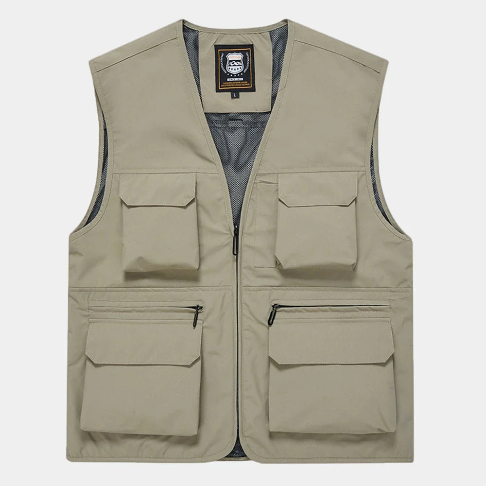 Expertly Made Men s Multi-Pocket Utility Vest – Lightweight Casual Tooling Style Waistcoat for Everyday Wear World-Class