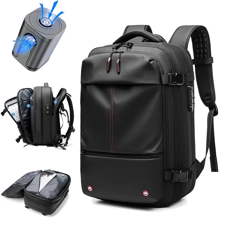 Soft 17-Inch Laptop Vacuum Compression Backpack – Expandable 36–55L Travel Outdoor Pack Durable