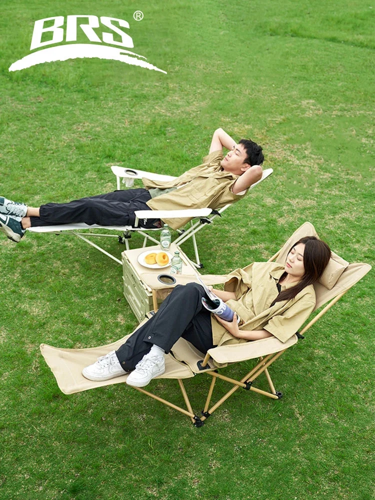 Safe BRS 2-in-1 Reclining Camping Chair Folding Lounge Top-Quality
