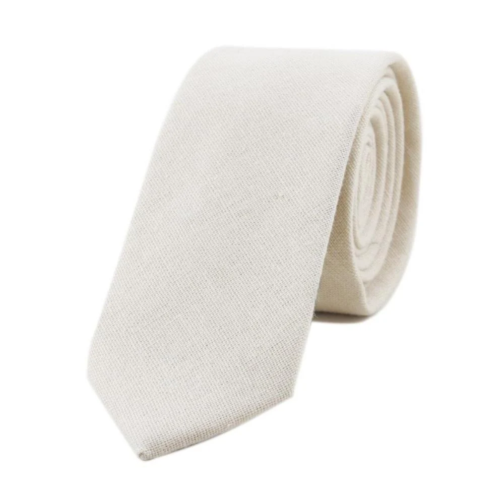 Versatile Textured Solid Linen Slim Tie Functional
