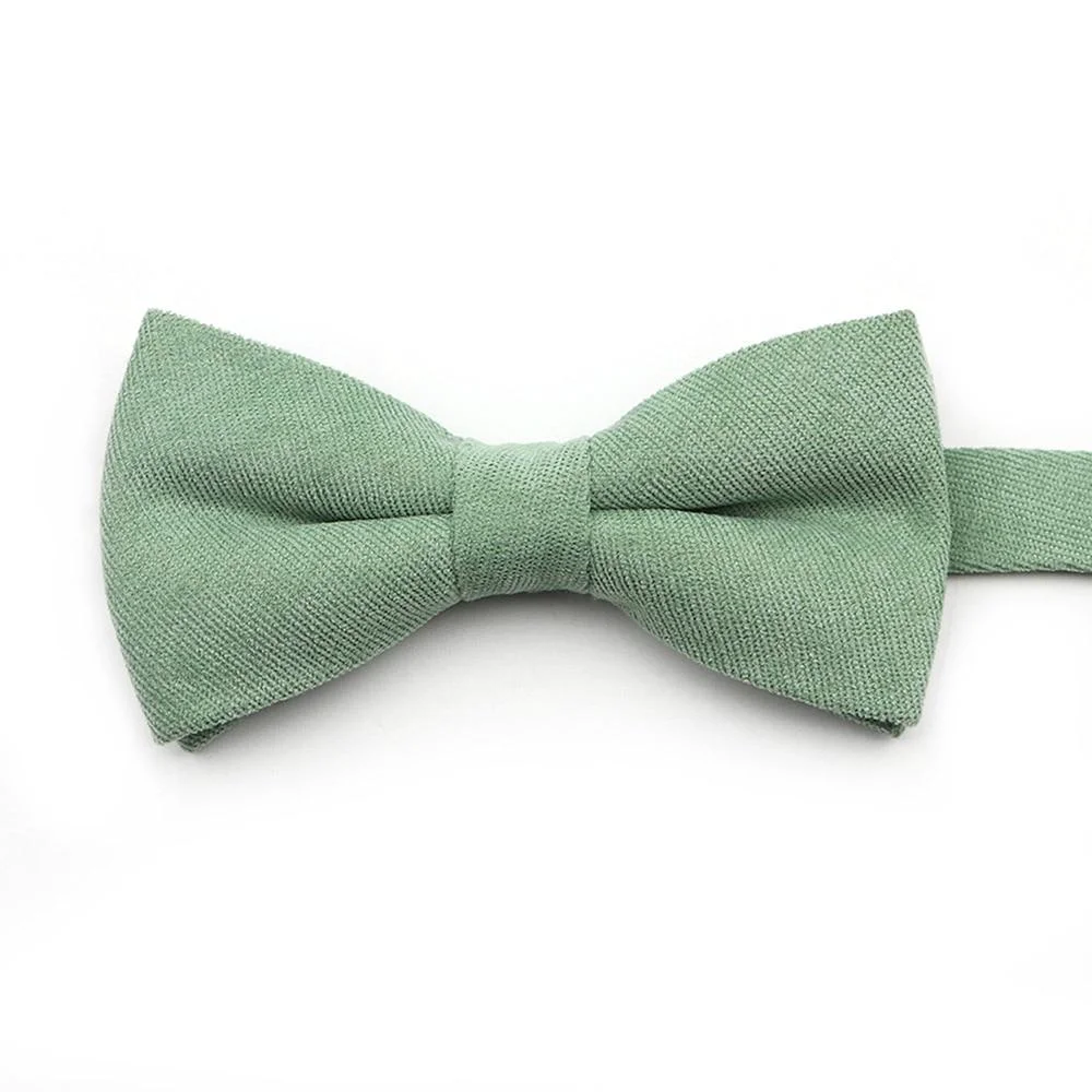 Sophisticated Solid Soft Cotton Bow Tie Pre-Tied Exceptional