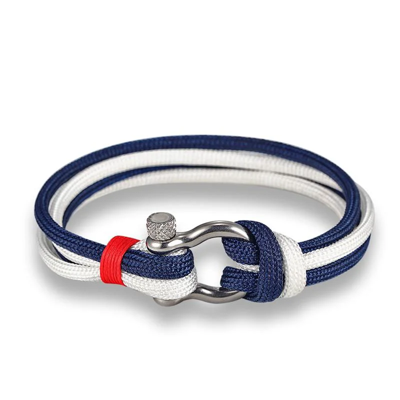 Carefully Designed Horseshoe Shackle Solid Rope Bracelet Long-Lasting