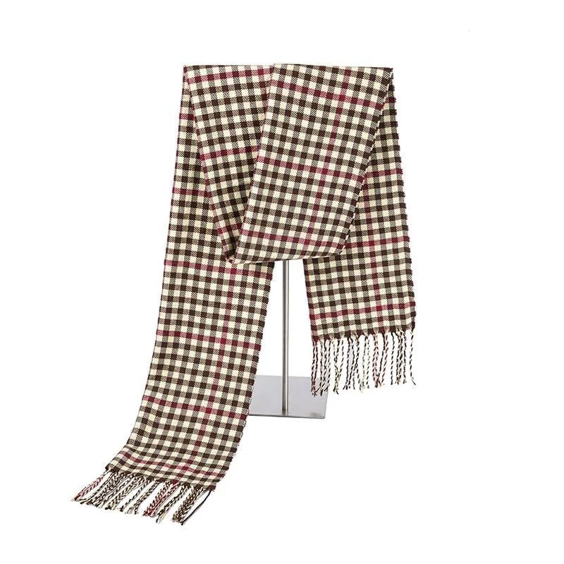 Functional Thomas Checkered Cashmere Wool Scarf Stylish