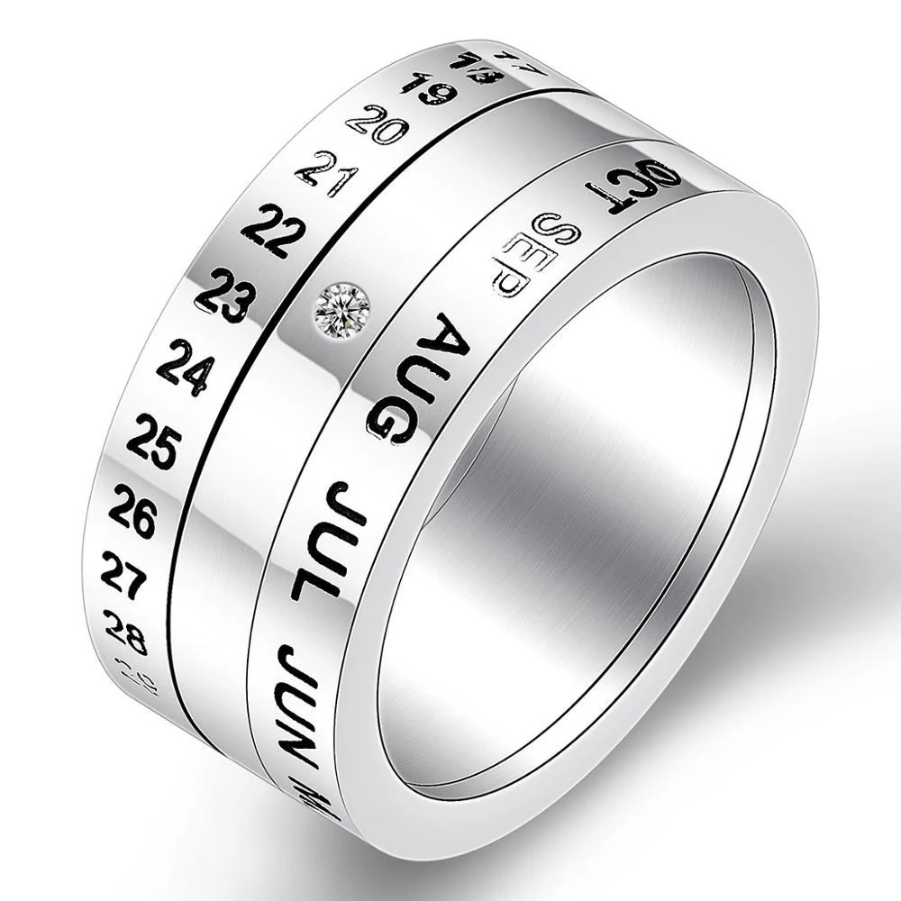 Expertly Made Calendario Spinner Ring World-Class