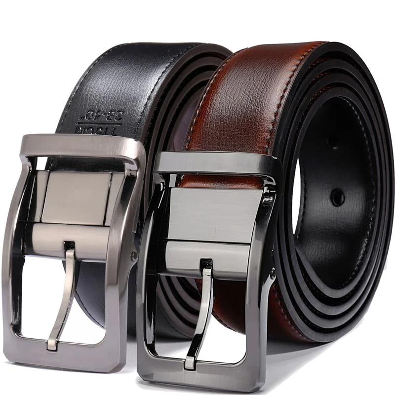 Optimized Gianluigi Reversible Leather Belt With Rotated Buckle Professional