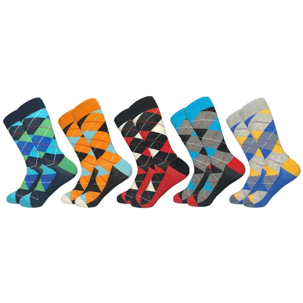 Top-Quality High Cotton Tartan Plaid Casual Socks Set Fast