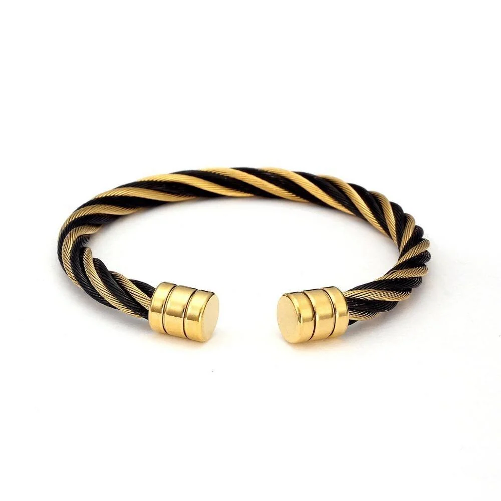 Natural Livigno Gold-Tone Cuff Bracelet Flexible