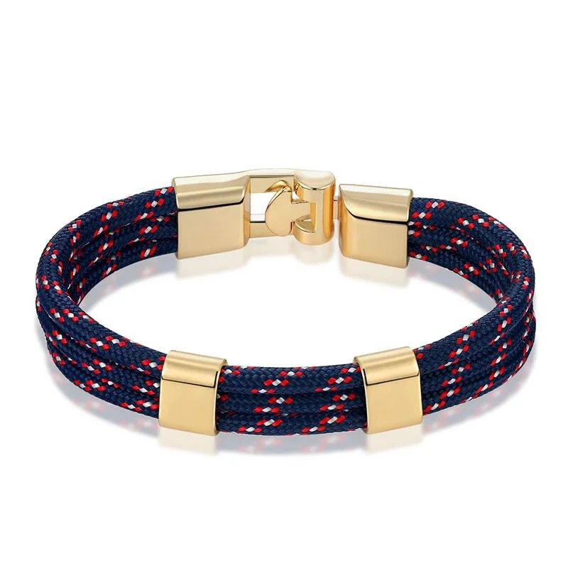 Effective Gianluigi Nautical Rope Bracelet With Gold-Tone Buckle Refined