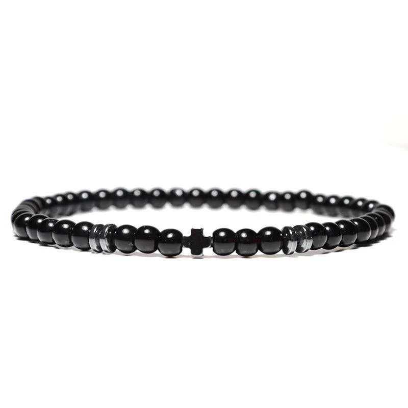 Outstanding Flavio Minimalist Hematit Beaded Bracelet Safe