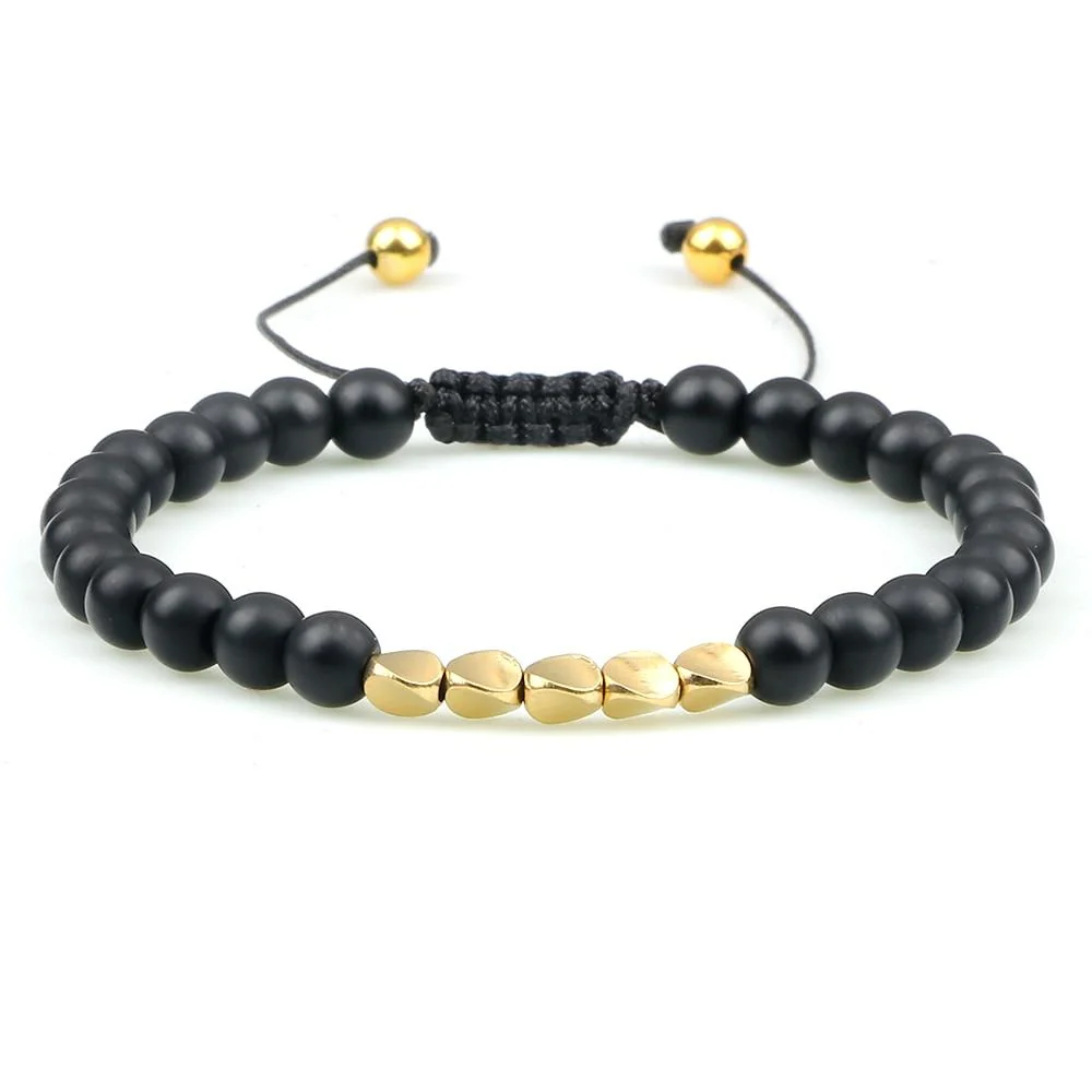 Effective Atrani Matte Black Beaded Bracelet Unique