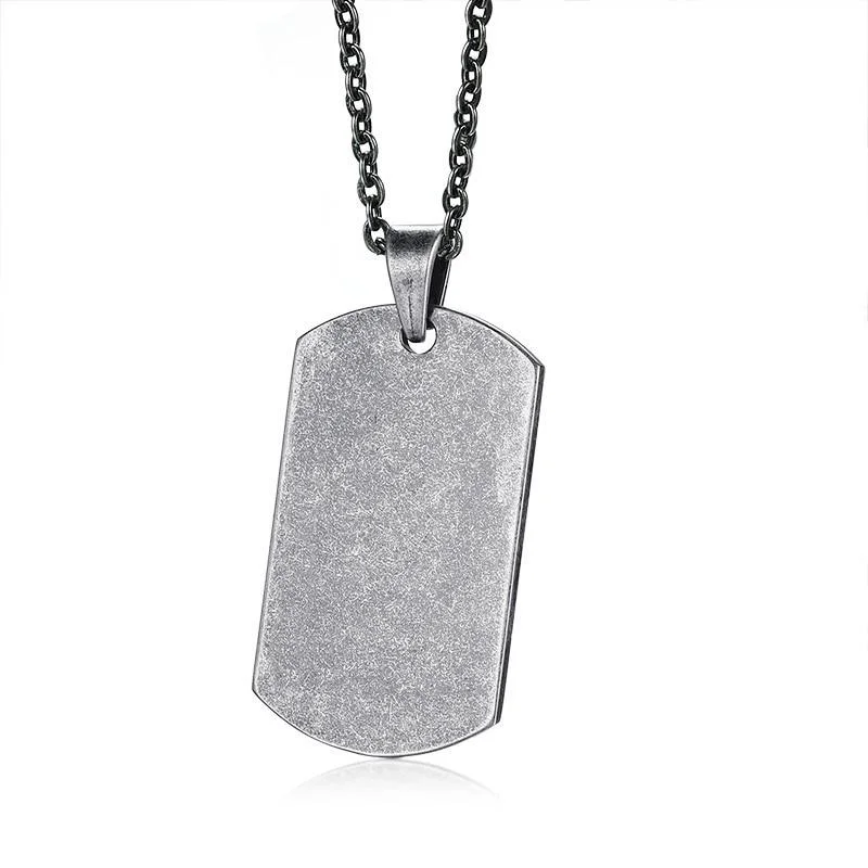 Professional Dog Tag Pendant Necklace Oxidized Durable