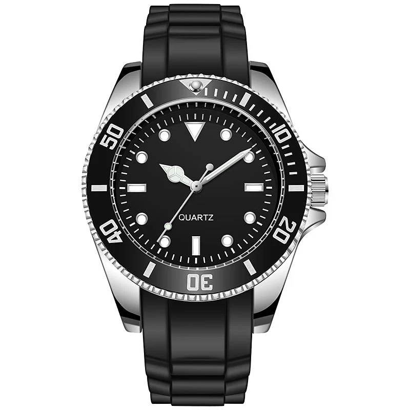 Reusable Victor Stainless Steel Sport Watch With Rubber Strap Professional