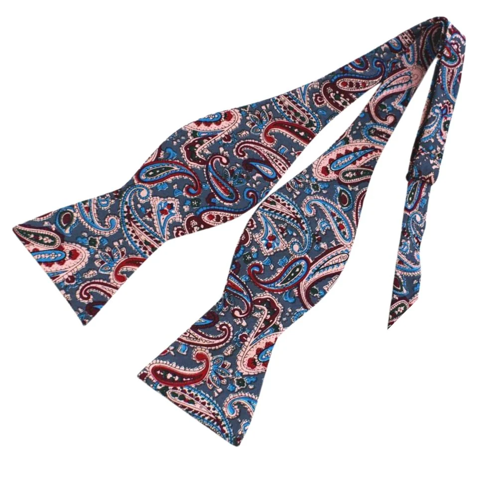Verified Pajarita de algodón Paisley Long-Lasting