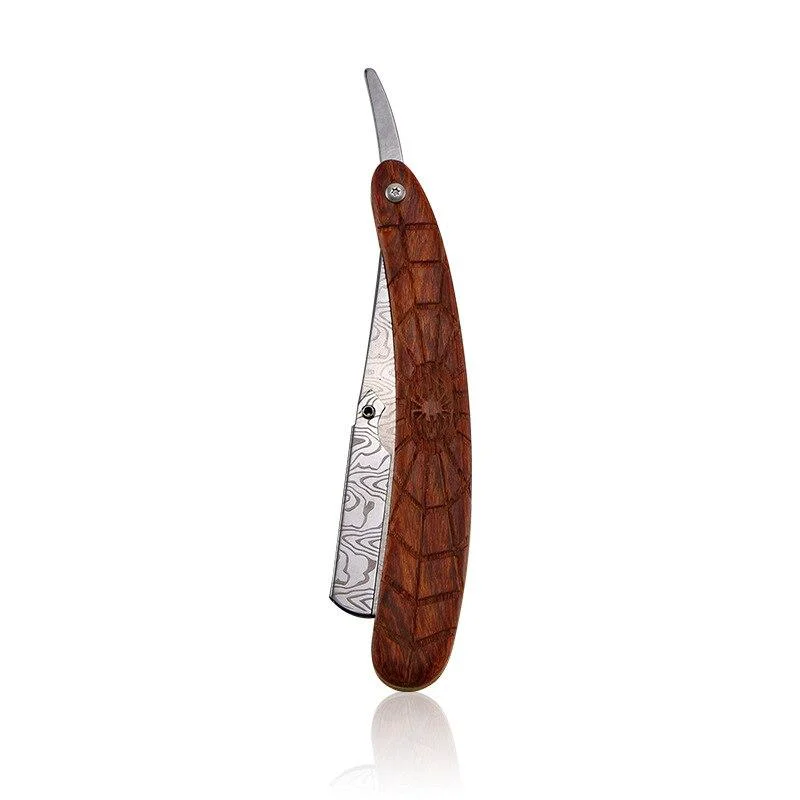 Detailed Maquinilla de afeitar Shavette con mango de madera hecho a mano Specialty