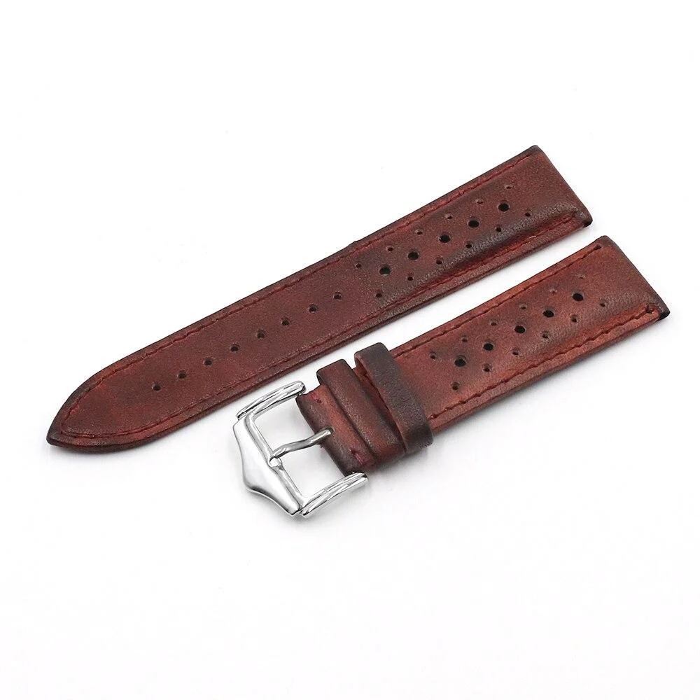 Organic Alphonse Correa de cuero para reloj Rally con hebilla hebijón Traditional
