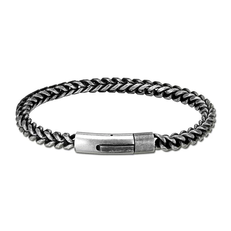 Fine Mattias Pulsera de cadena de acero inoxidable Authentic