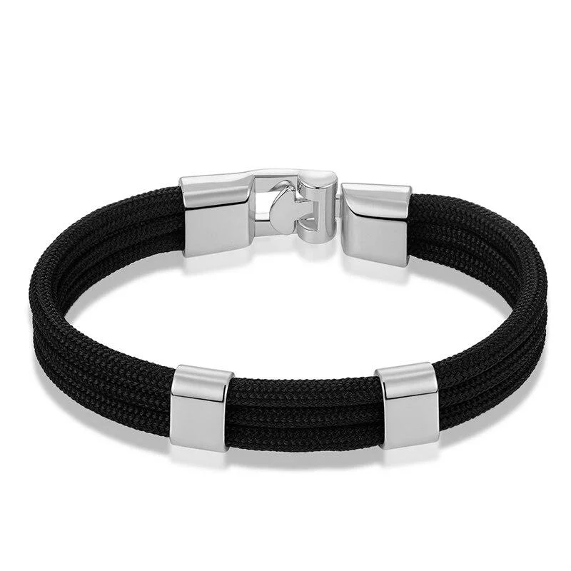 Minimalist Gianluigi Pulsera de cuerda náutica con hebilla plateada Professional