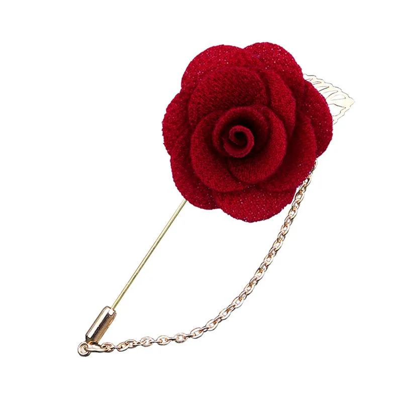 Functional Alfiler de solapa rosa satinado con cadena Eco-Friendly