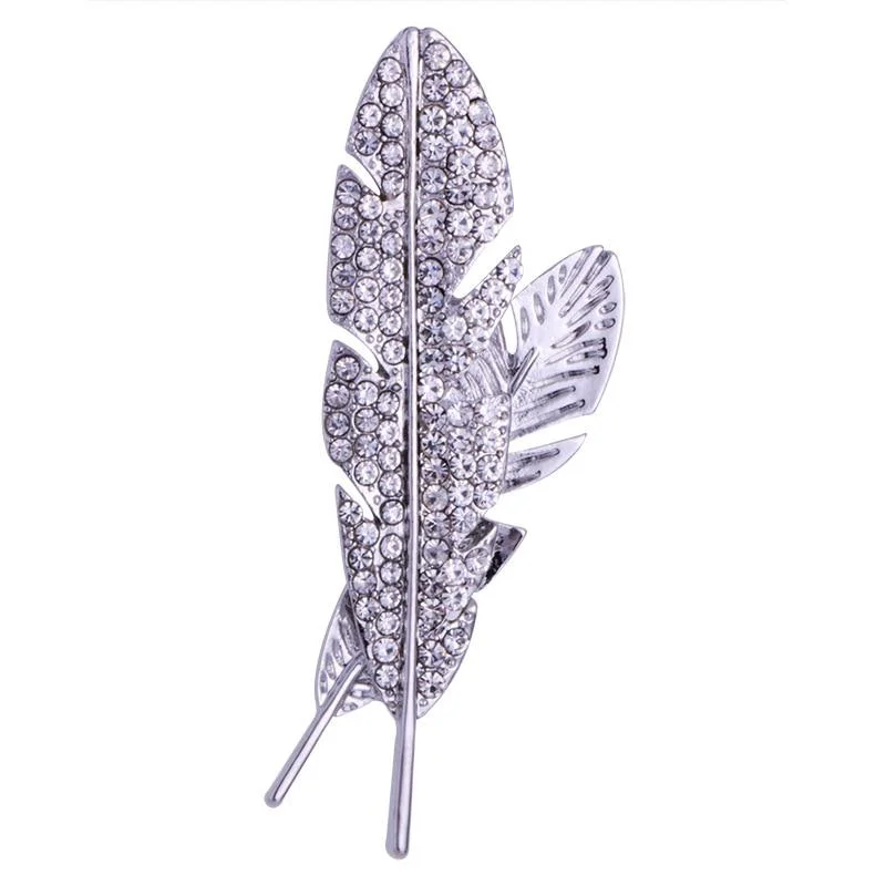 Modern Alfiler de solapa con pluma de strass Convenient