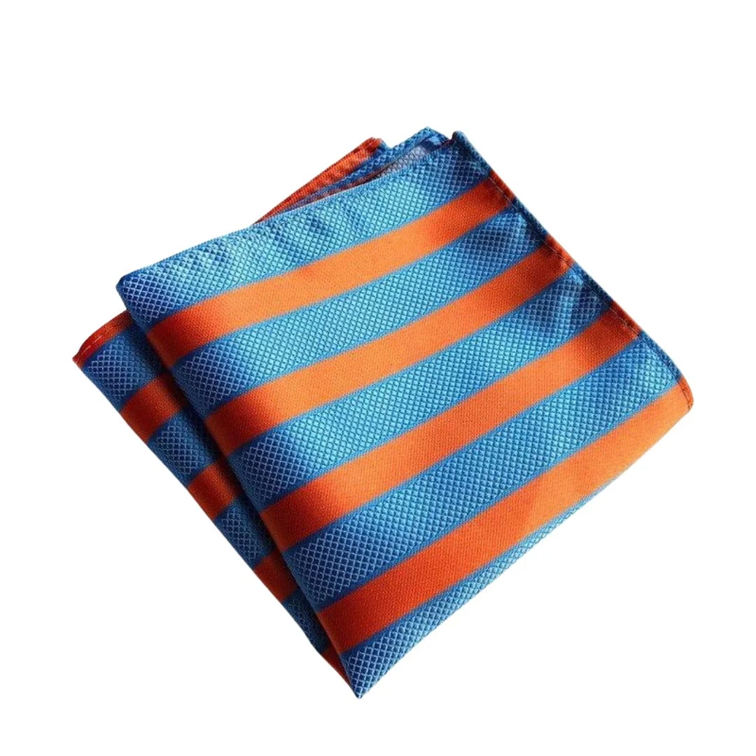 Long-Lasting Awning Pañuelo de bolsillo de seda a rayas Premium