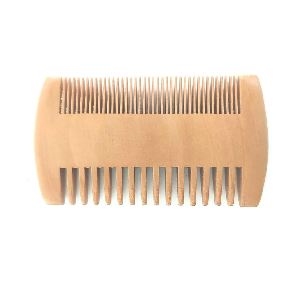 Detailed Peine para barba de madera de peral de doble cara Versatile