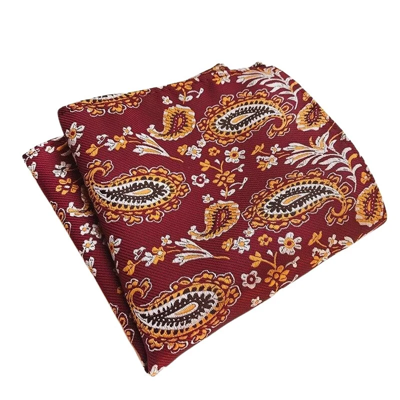 Clean Pañuelo de bolsillo de seda jacquard con estampado de cachemira en forma de lágrima pequeña Fine