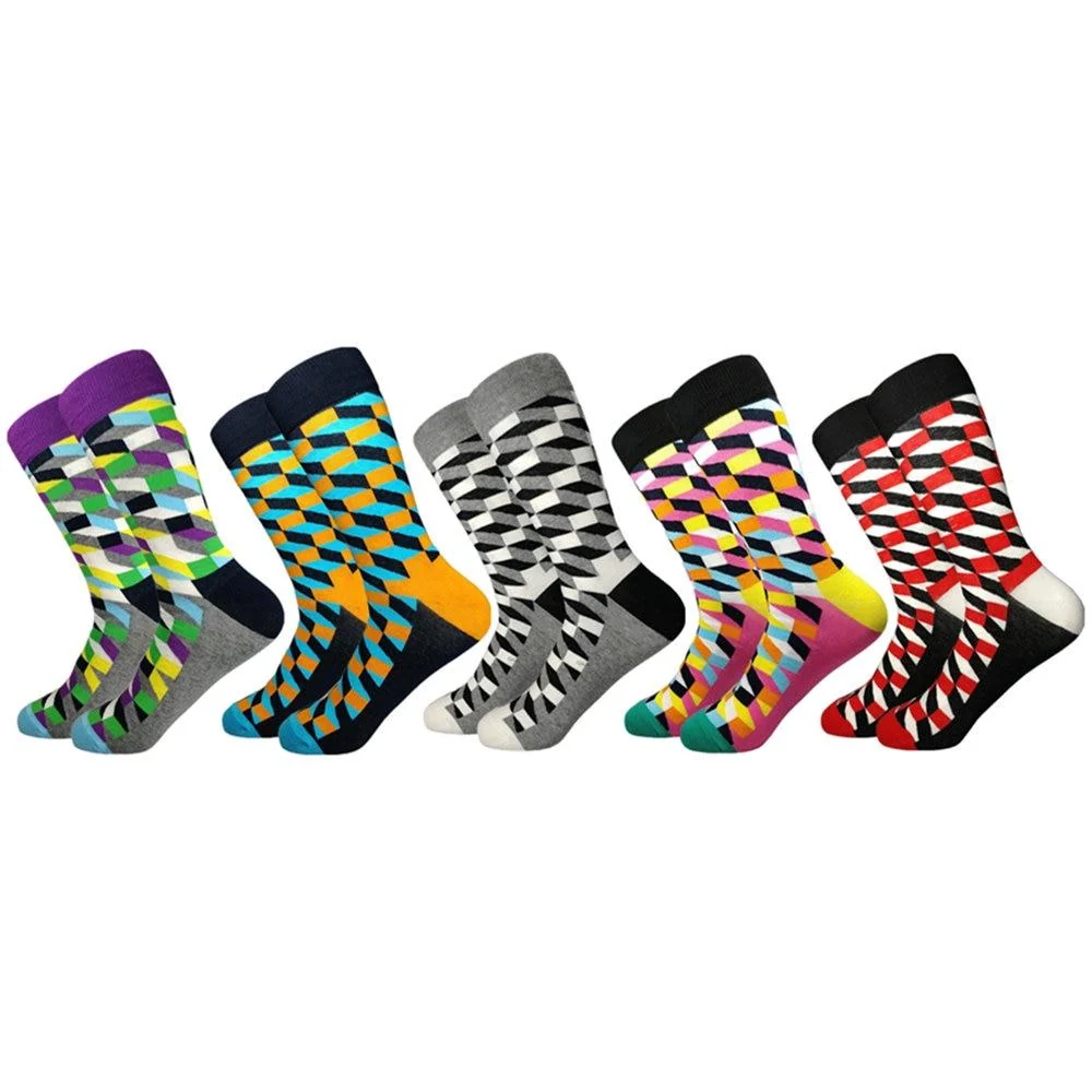 Carefully Designed Calcetines Geométricos de Algodón Francés Top-Quality