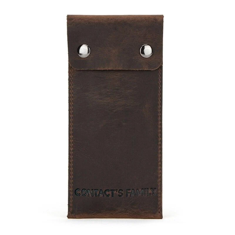 Easy-to-Use Leo Estuche de viaje de piel de vaca para un solo reloj Sophisticated