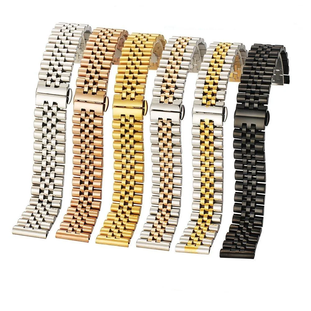 Smooth Jules Pulsera Jubilee de acero inoxidable 316L con cierre de mariposa Stylish