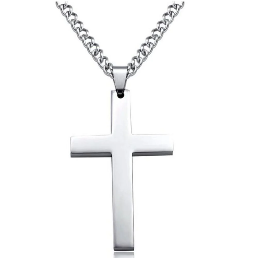 Superior Cruz Colgantes Collar de acero inoxidable Enhanced