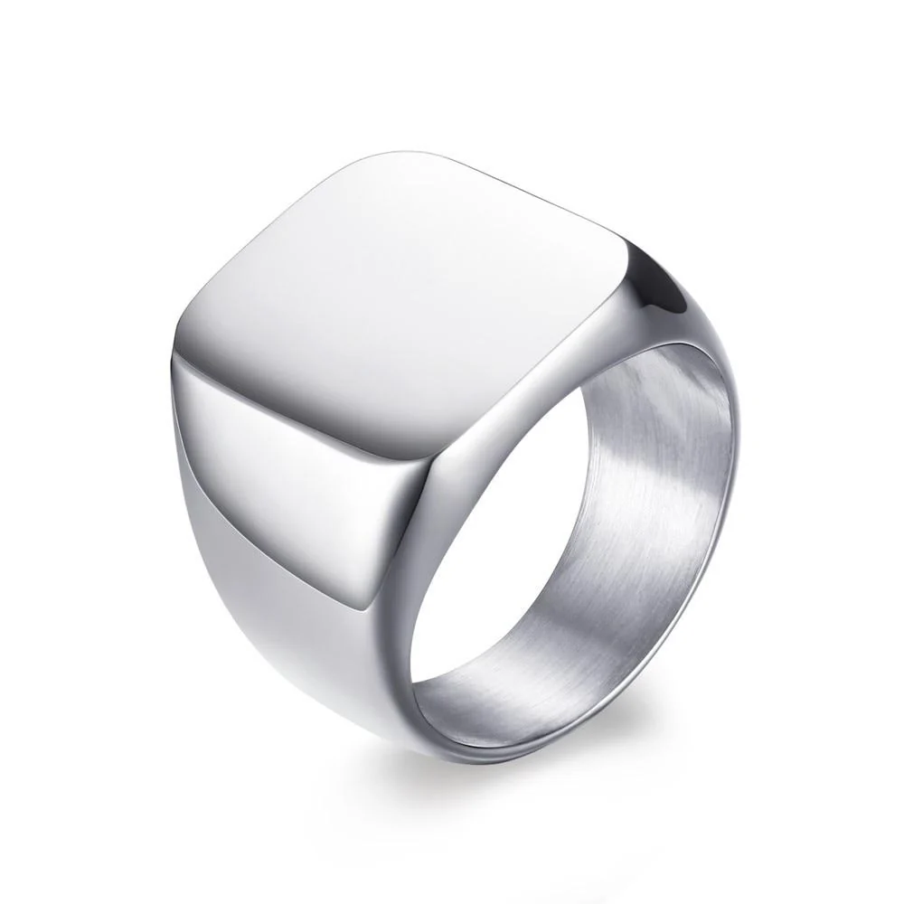 Secure William Anillo de sello cuadrado High-Grade