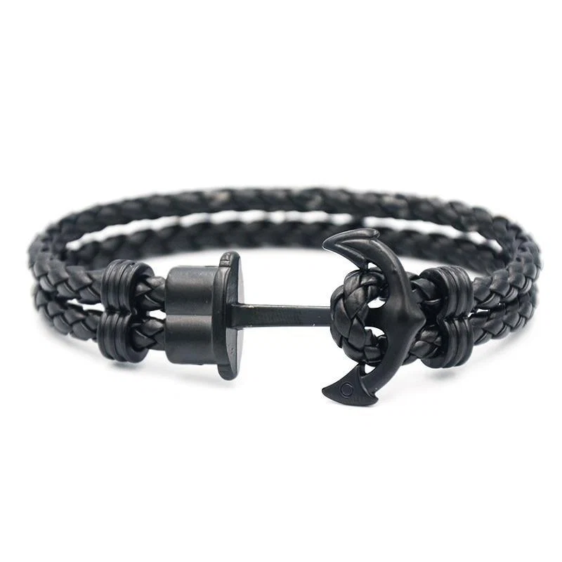 Quality Oliver Anchor Braided Leather Bracelet Easy-to-Use