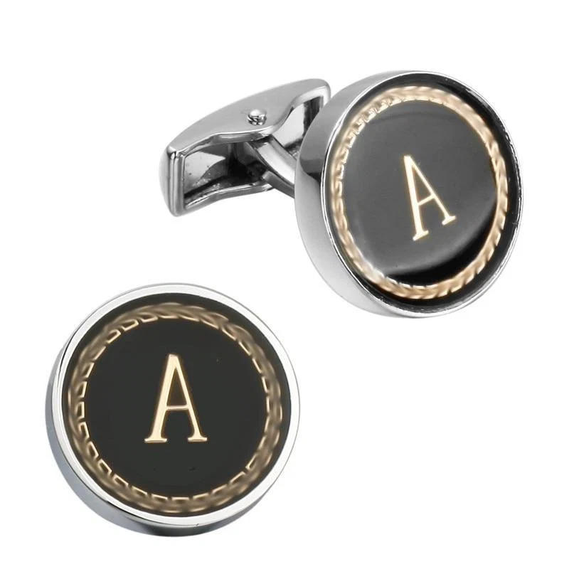 Genuine Personalized Monogram Black Cufflinks Innovative