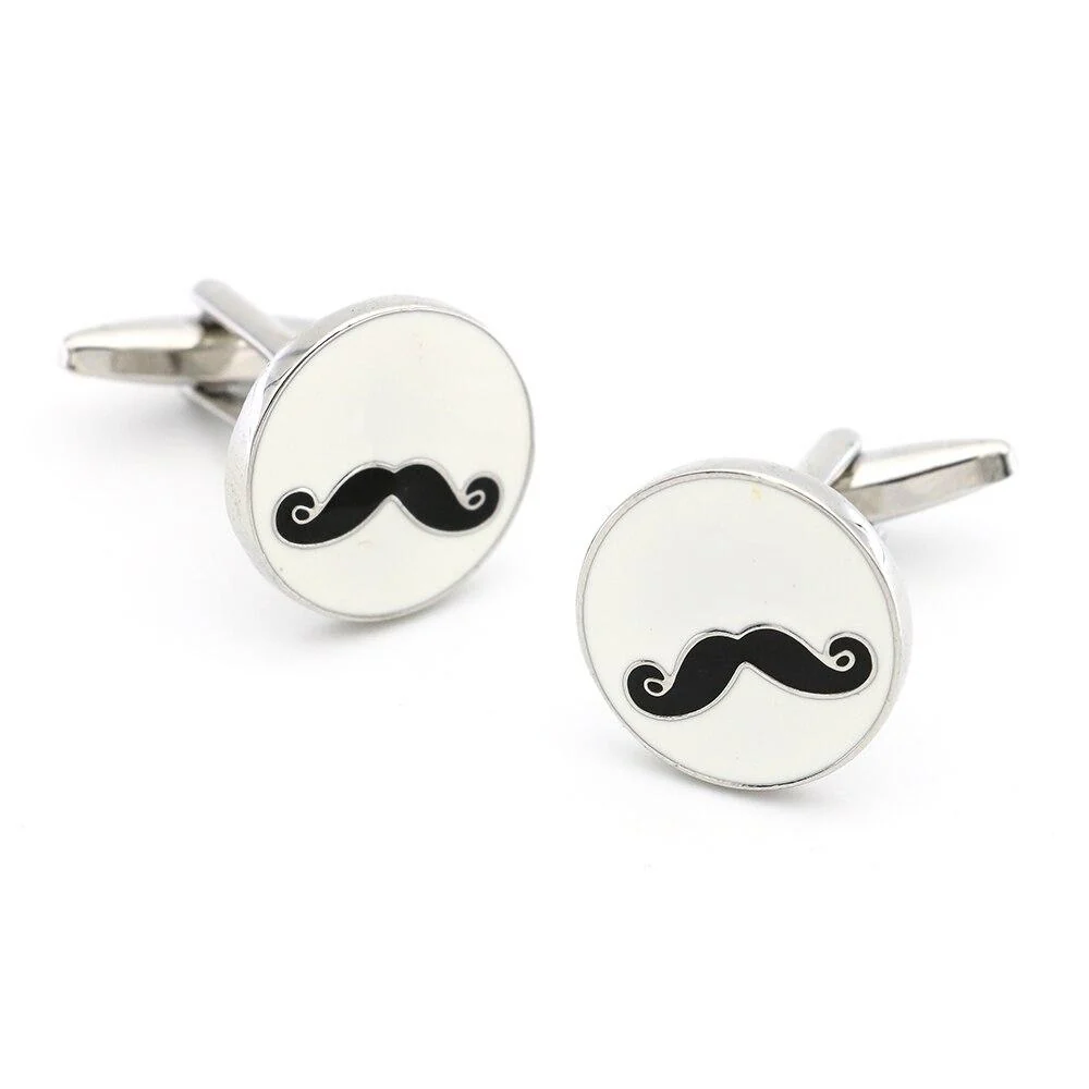Functional Movember Moustache Silver-Tone Cufflinks Elite