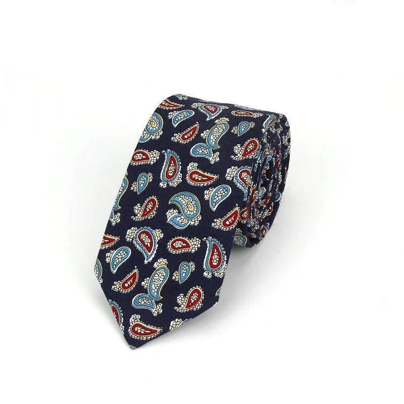 Genuine Elegant Paisley Cotton Tie Soft