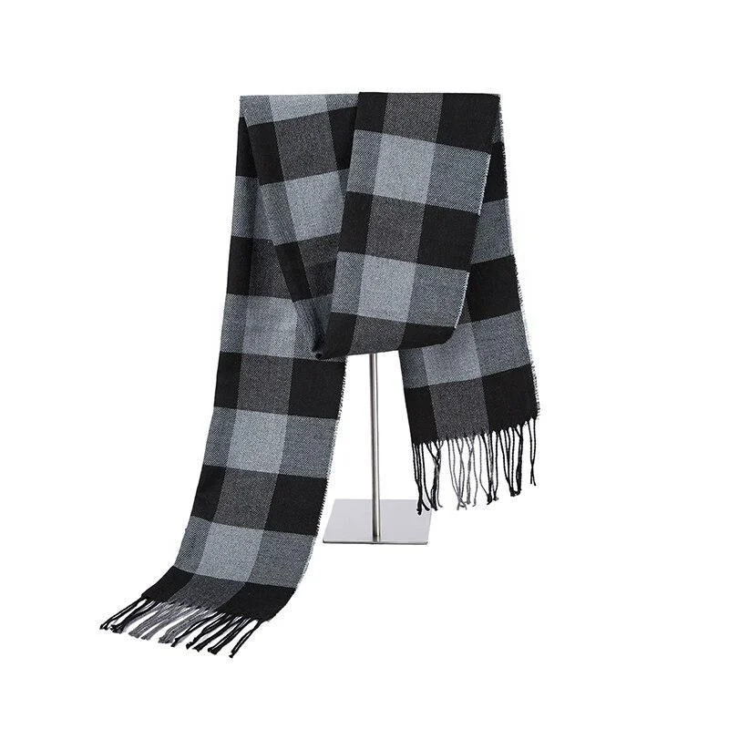 Luxury Erling Gingham Checkered Cashmere Wool Scarf Original