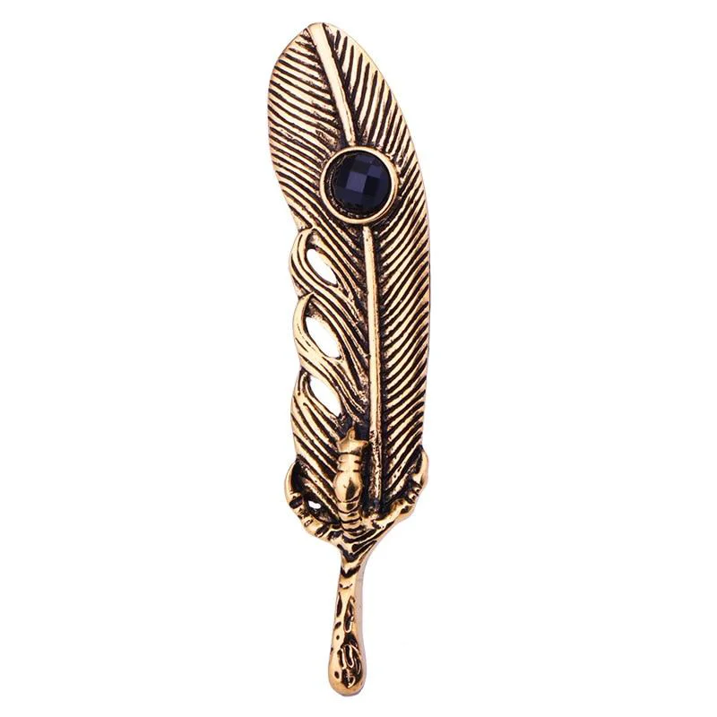 Specialty Antique Metal Feather Lapel Pin Fine