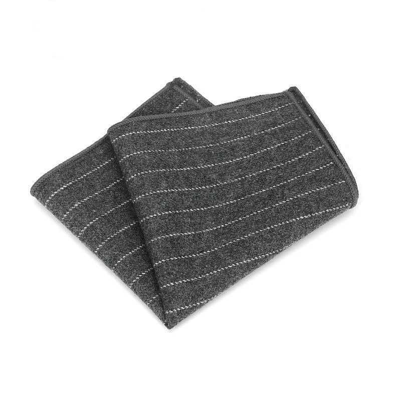 Environmentally Friendly Pinstriped Wool Pocket Square Minimalist