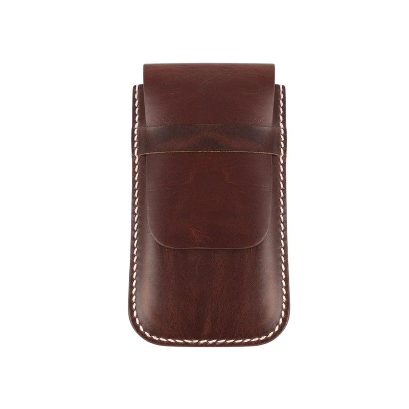 Natural Oscar Leather Single Watch Travel Case Fine