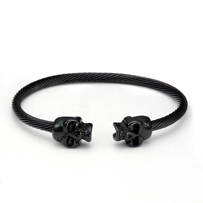 Fashionable Skull Stainless Steel Cuff Bracelet Fast