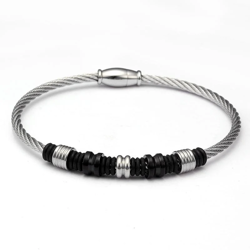 Pure Anders Stainless Steel Charm Rope Bracelet Top-Quality