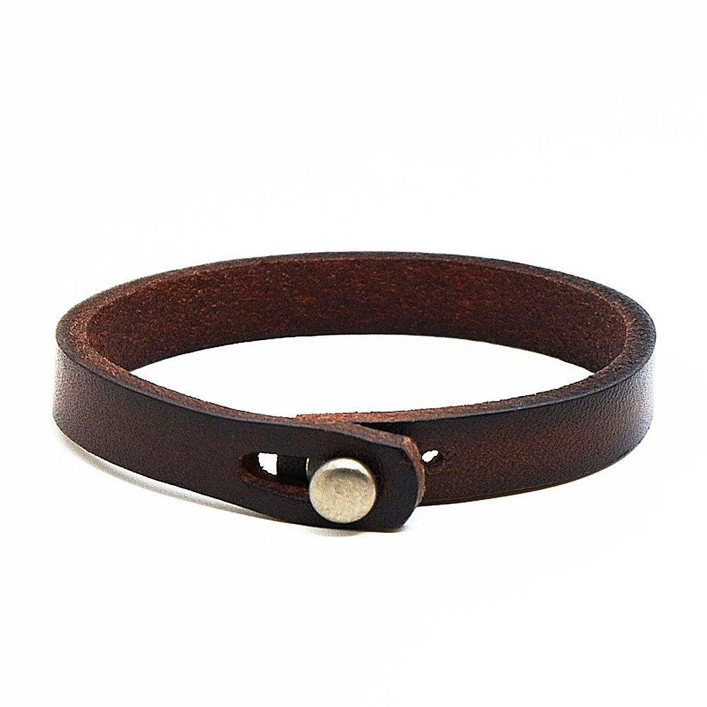 Elite Lennart Minimalist Cowhide Leather Bracelet Safe