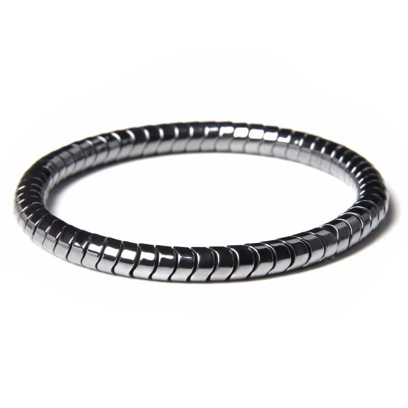 Clean Monteriggioni Geometric Hematite Beaded Bracelet Minimalist