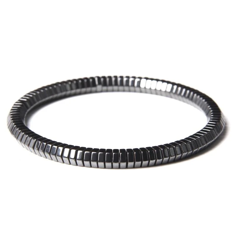 Modern Piedmont Geometric Hematite Beaded Bracelet Enhanced