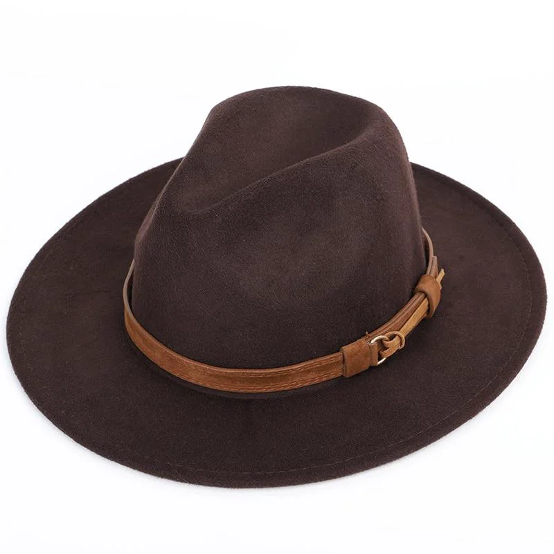 Authentic Woollen Fedora Hat With Leather Band Advanced