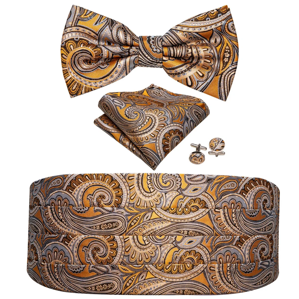 Relaxed Paisley Silk Cummerbund Set Flexible